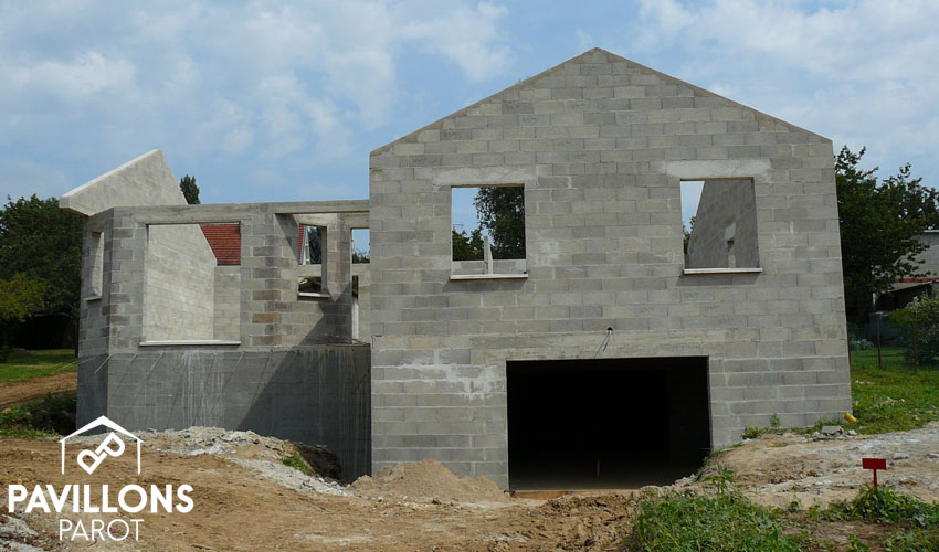 elevation des murs du rez de chaussée